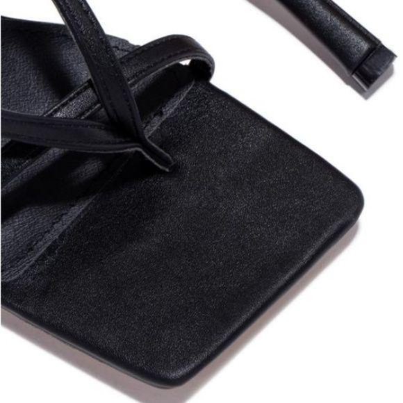 !!NEW!! Square Toe Ankle Wrap Thong Heels – Black - Picture 8 of 12